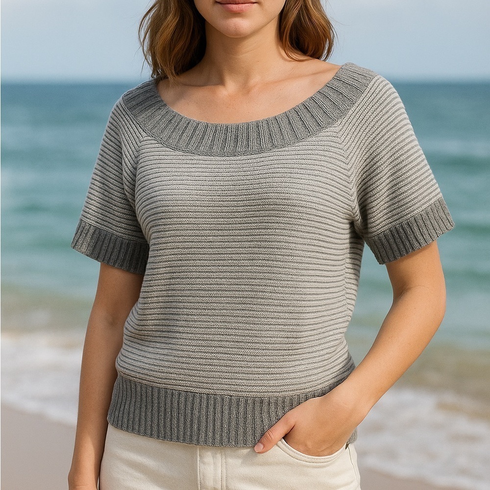American Eagle Rabbit Wool Gray Sweater L | Preppy Nautical Coastal Sailorcore